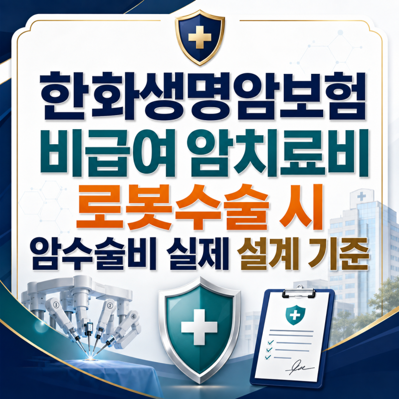 한화생명암보험 비급여 암치료비 로봇수술 시 암수술비 실제 설계 기준 구조 정리