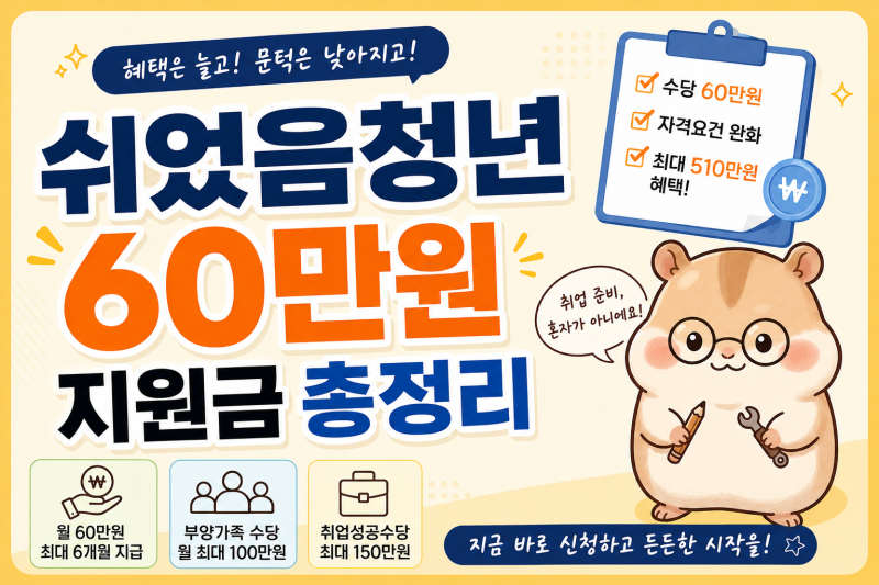 쉬었음청년 60만원 지원금 받는 법 총정리! 국민취업지원제도 자격 요건과 신청 절차 안내