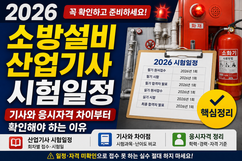 2026 소방설비산업기사 시험일정 — 기사와 응시자격 차이부터 확인해야 하는 이유