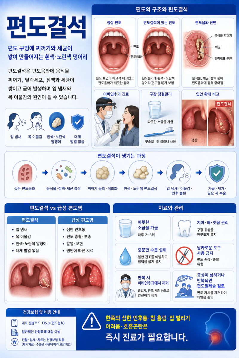 편도결석, 양치해도 입냄새가 계속된다? 목 안의 하얀 알갱이가 원인일 수 있습니다