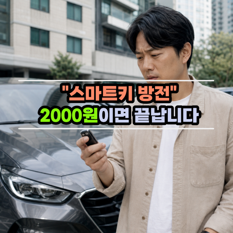 "견인차 부르려다 1분 만에 해결했다" 스마트키 방전 2000원에 해결하는 법