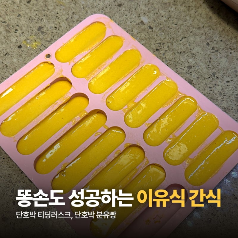 똥손도 성공하는 이유식 아기 간식 2편: 단호박 티딩러스크, 단호박 분유빵