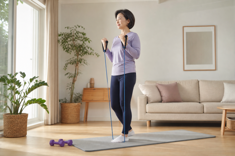 50대 홈트레이닝 시작하기｜밴드·아령·매트 안전하게 고르는 법
