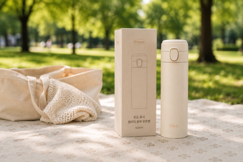 에디슨 온도 표시 원터치 분유 보온병 500ml 후기｜외출 수유용 보온병으로 고른 이유