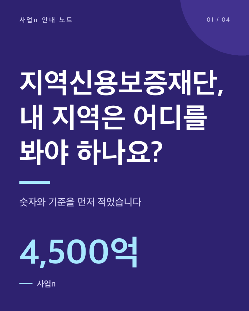 지역신용보증재단, 내 지역은 어디를 봐야 하나요?
