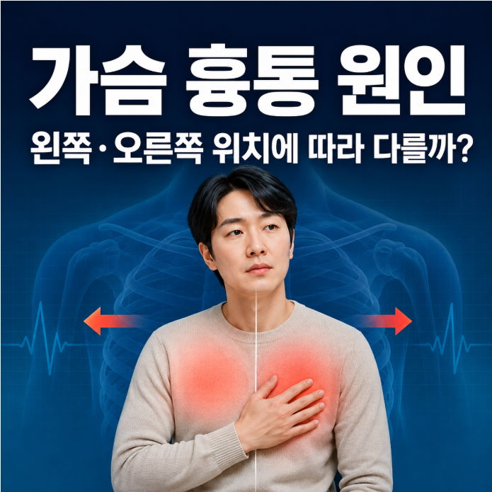 가슴 흉통 원인, 왼쪽·오른쪽 위치에 따라 다를까?