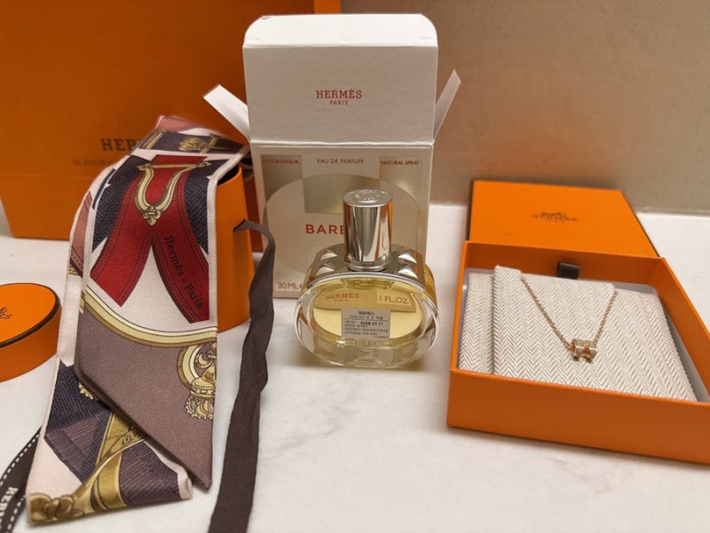 30대 여자 선물 추천 에르메스[팝아슈 목걸이+바레니아 오 드 퍼퓸+트윌리]