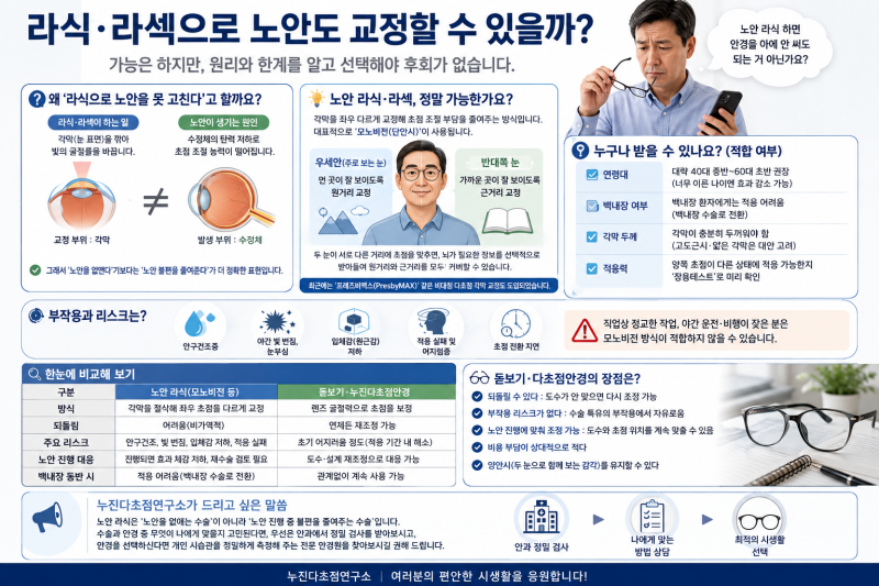 노안도 라식·라섹이 된다고요?