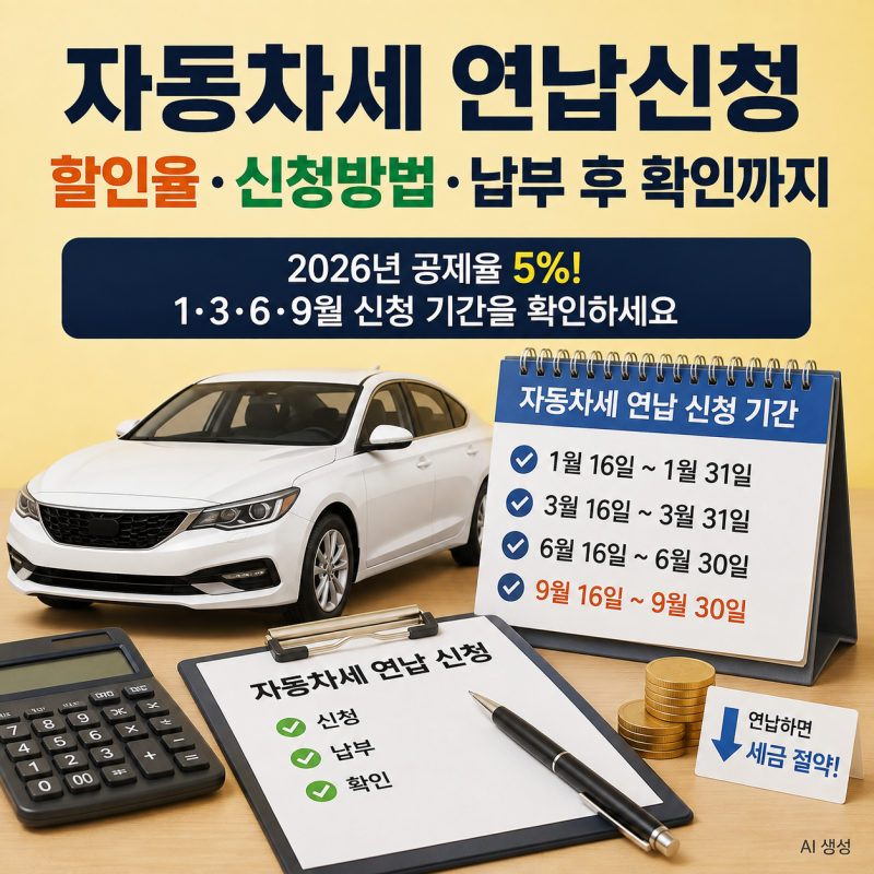 자동차세 연납신청｜할인율·신청방법·납부 후 확인까지