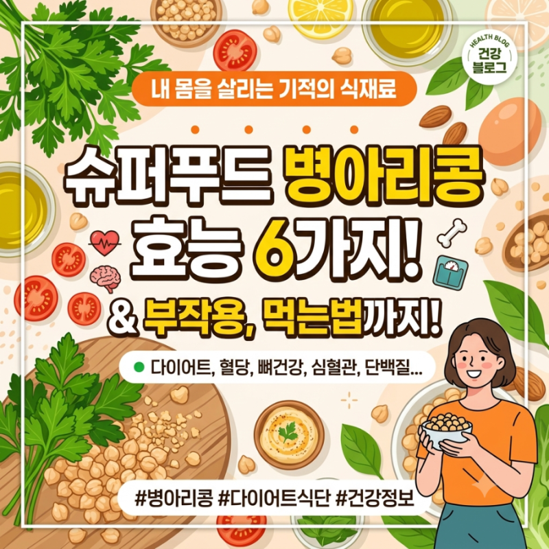 병아리콩 효능 6가지와 칼로리,삶는방법,다이어트 부작용까지 총정리!