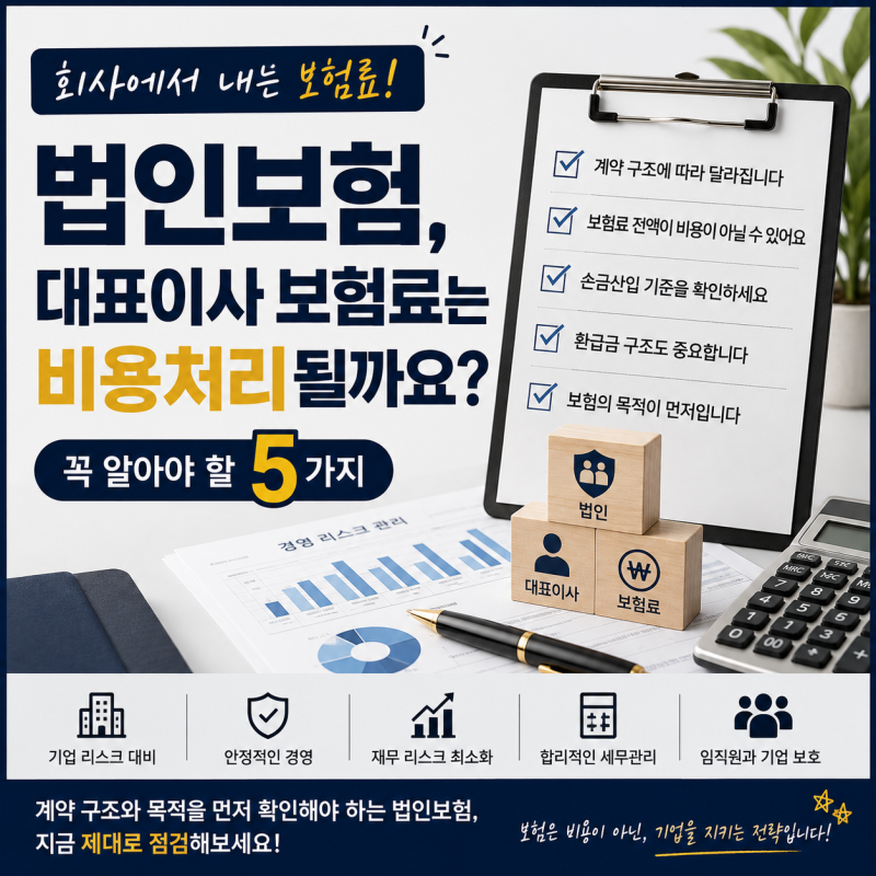법인보험, 대표이사 보험료는 비용처리될까요? 꼭 알아야 할 5가지