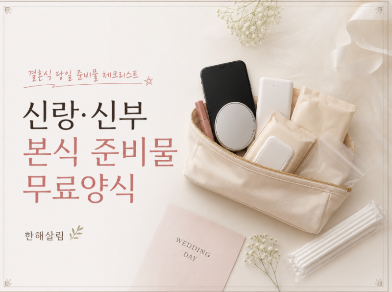 결혼식 당일 준비물 체크리스트｜신랑신부 본식 준비물 무료양식