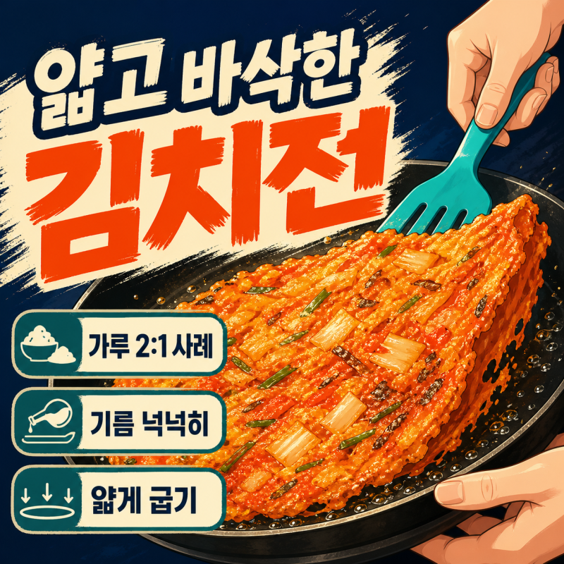 부침가루만 써도 될까? 김치전 레시피 핵심 5가지..