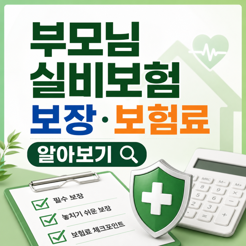 부모님 실비보험, 자녀가 알아볼 때 놓치기 쉬운 보장과 보험료 체크포인트