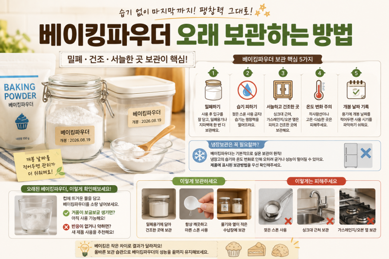 베이킹파우더 오래 보관하는 방법