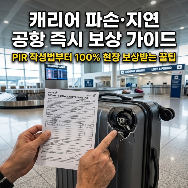해외여행 캐리어 파손·지연 보상 100% 받는 법 (공항 항공사 데스크 즉시 청구 매뉴얼)