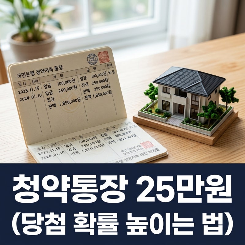 주택청약종합저축 납입금액 25만원 상향 총정리! 전환 기한 및 1순위 조건은?