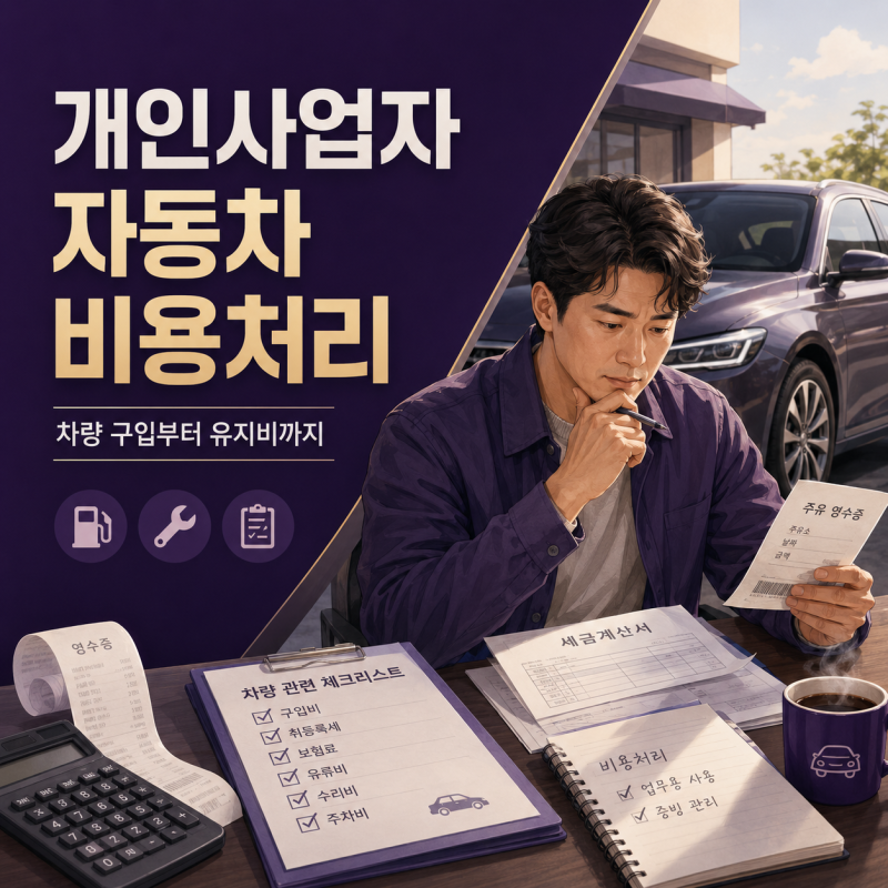 개인사업자 자동차 비용처리, 차량 구입부터 유지비까지 어디까지 가능할까?