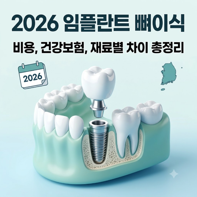 2026년 기준 임플란트 뼈이식(골이식술) 비용과 건강보험 적용 여부 총정리 (재료별 차이)