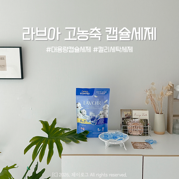 캡슐세제 추천! 라브아 비건 고농축 캡슐세제 화이트머스크 앰버 향으로 빨래 고민 해결
