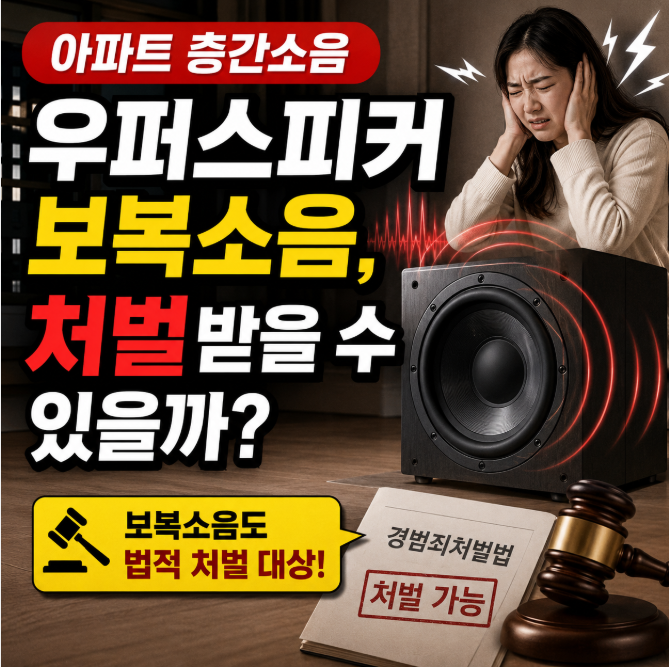 아파트 층간소음 우퍼스피커 보복소음, 어떤 처벌받을 수 있을까?