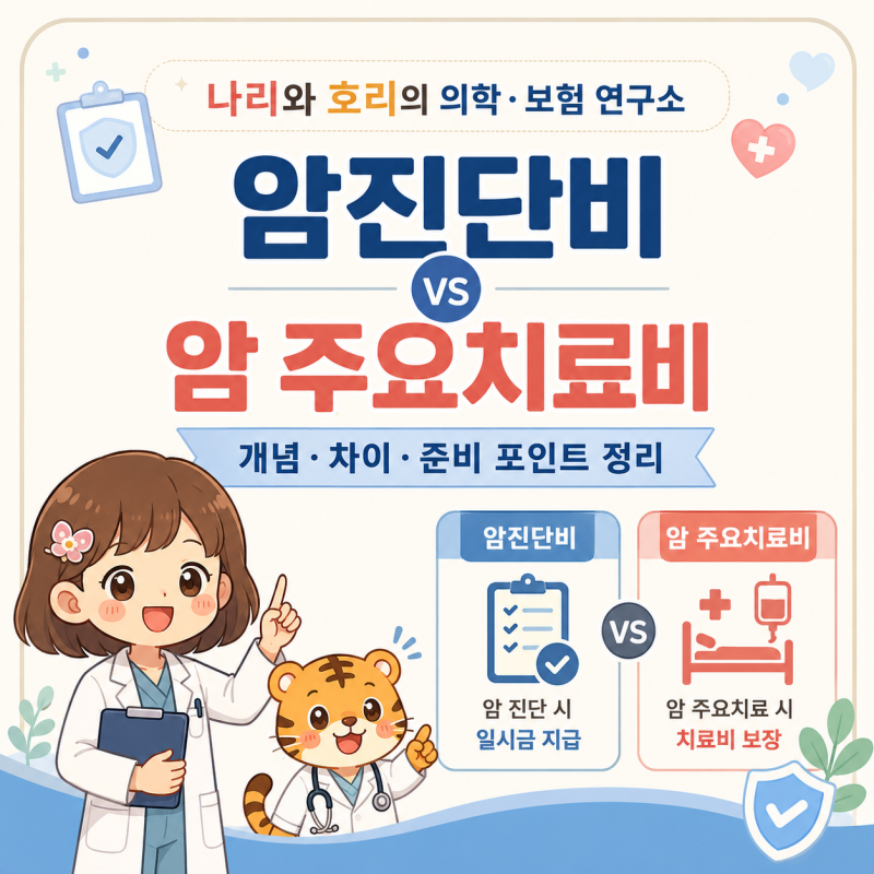 암진단비와 암 주요치료비 차이｜진단받을 때와 치료할 때 무엇이 다를까?