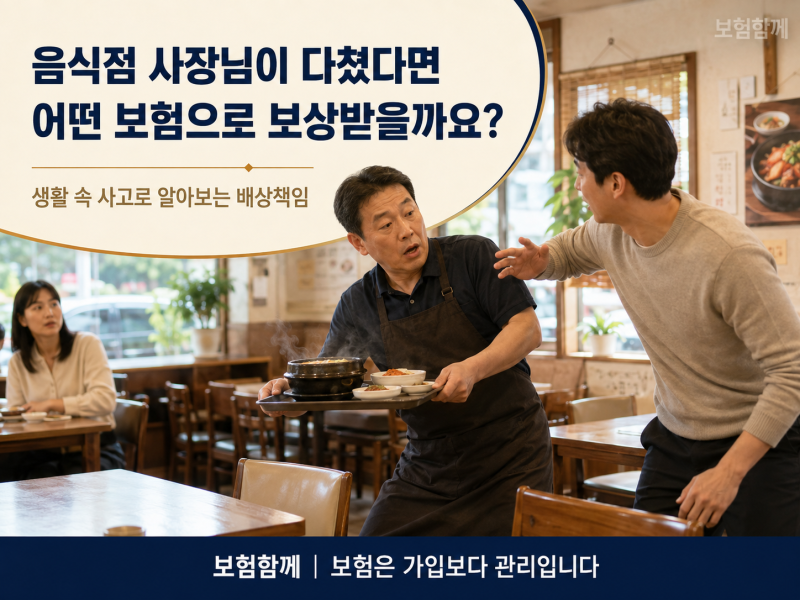 음식점에서 손님과 부딪혀 사장님이 다쳤다면? 일상생활배상책임과 사업장화재보험