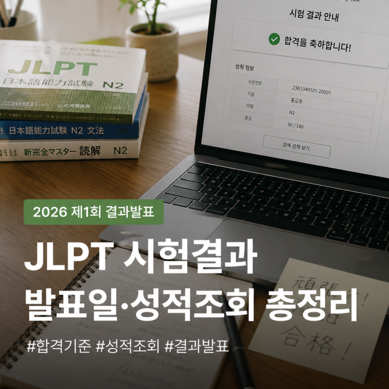 2026 JLPT 시험 결과 언제? 제1회 결과발표 성적조회 합격기준
