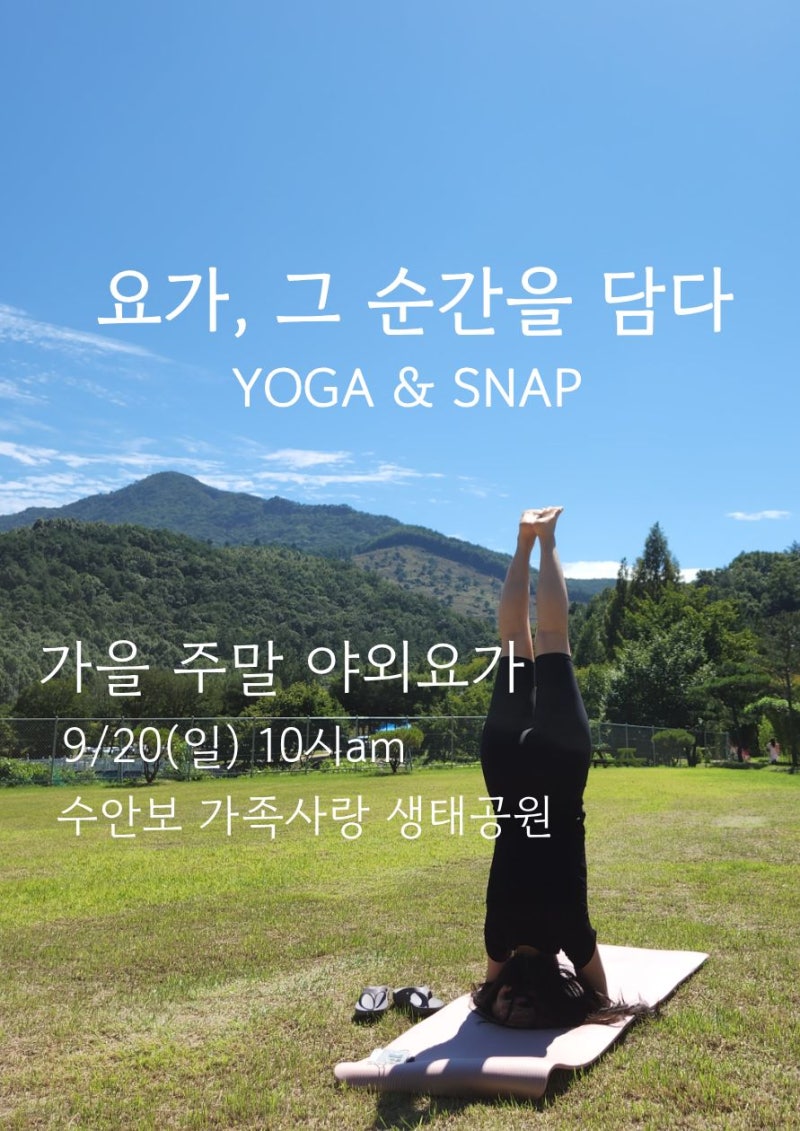 9월 주말 야외요가와 스냅 안내!
