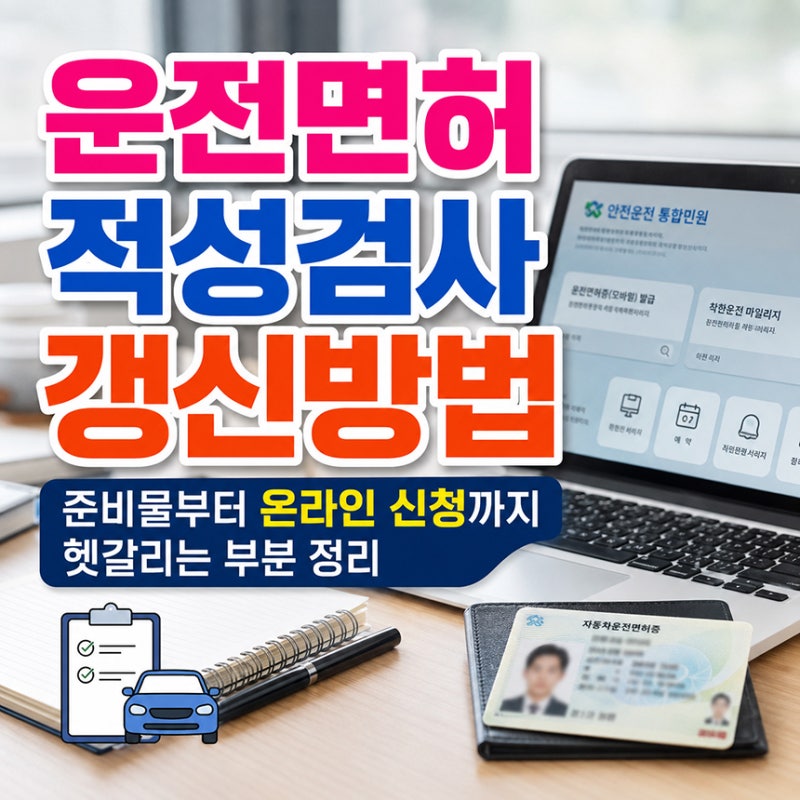 운전면허 적성검사 갱신방법, 준비물부터 온라인 신청까지 헷갈리는 부분 정리
