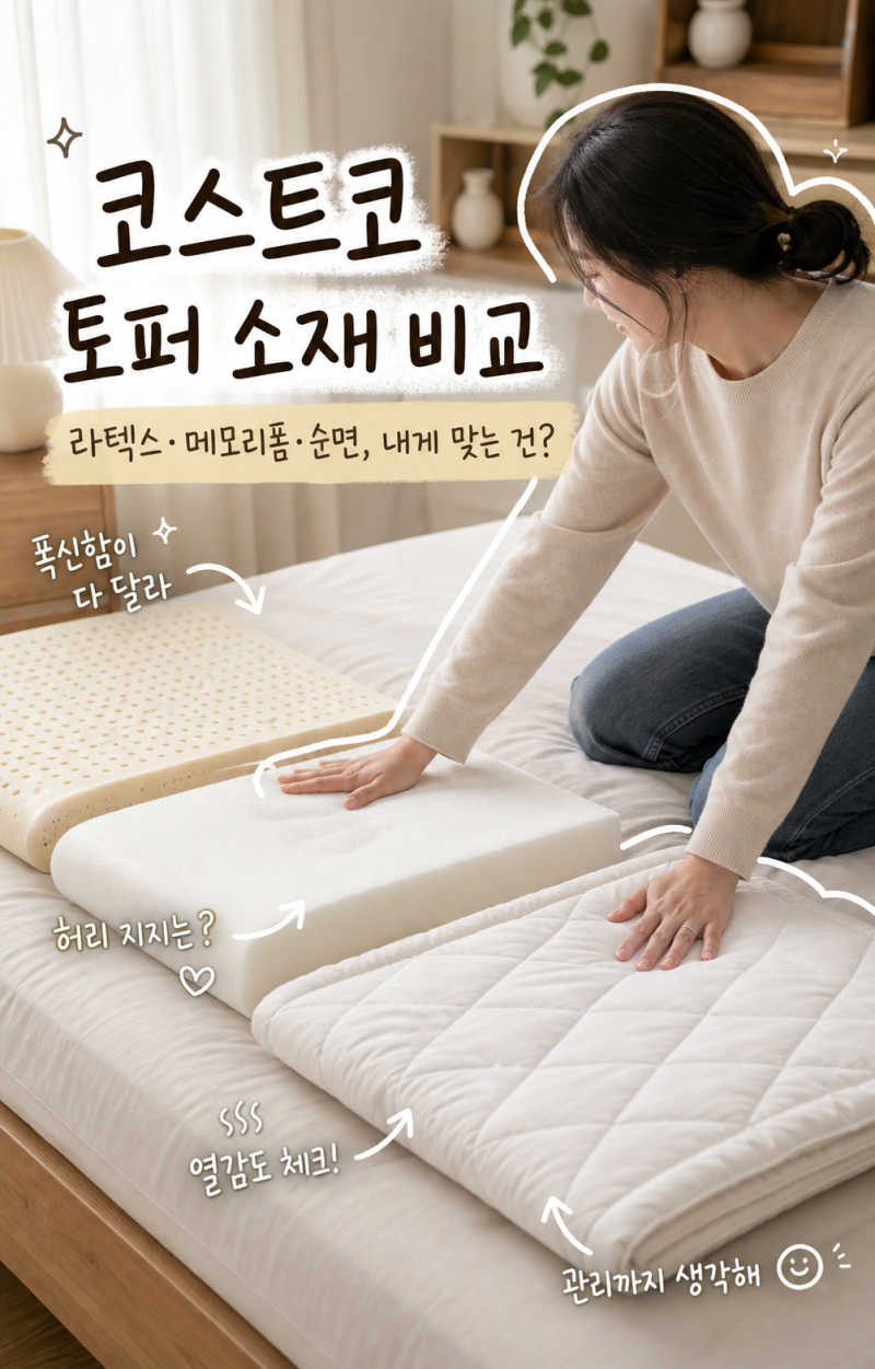 라텍스도 메모리폼도 아닐 수 있어요.. 코스트코 토퍼 소재 고를 때 체크할 4가지