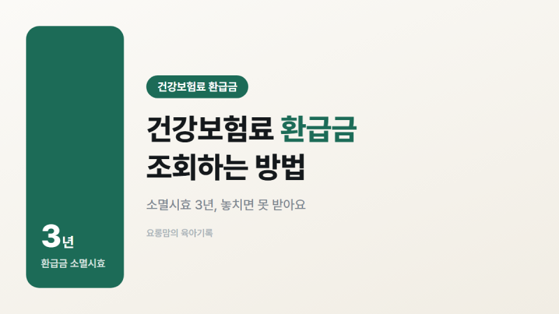 건강보험료 환급금 조회 방법, 소멸시효 3년 놓치면 못 받아요