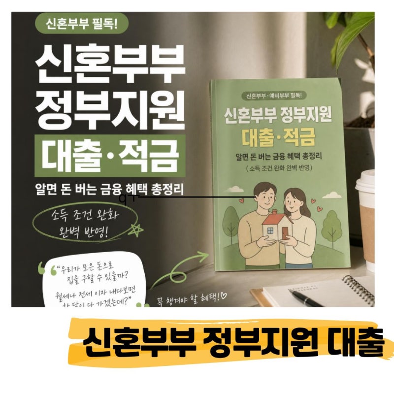 [신혼부부 정부지원 대출·적금] 알면 돈 버는 금융 혜택 총정리 (소득 조건 완화 완벽 반영)