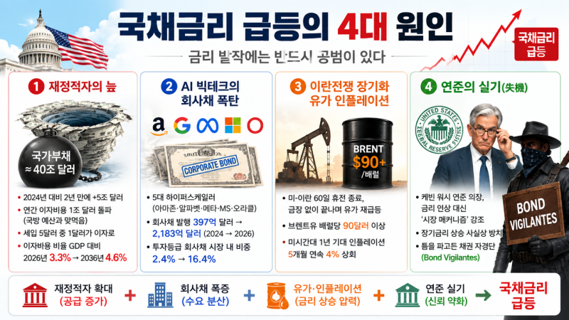 [Dr. J's Insight] 불타는 국채시장: "미국채 금리 발작"의 해부학,재정적자·AI 빚투·이란전쟁이 ....