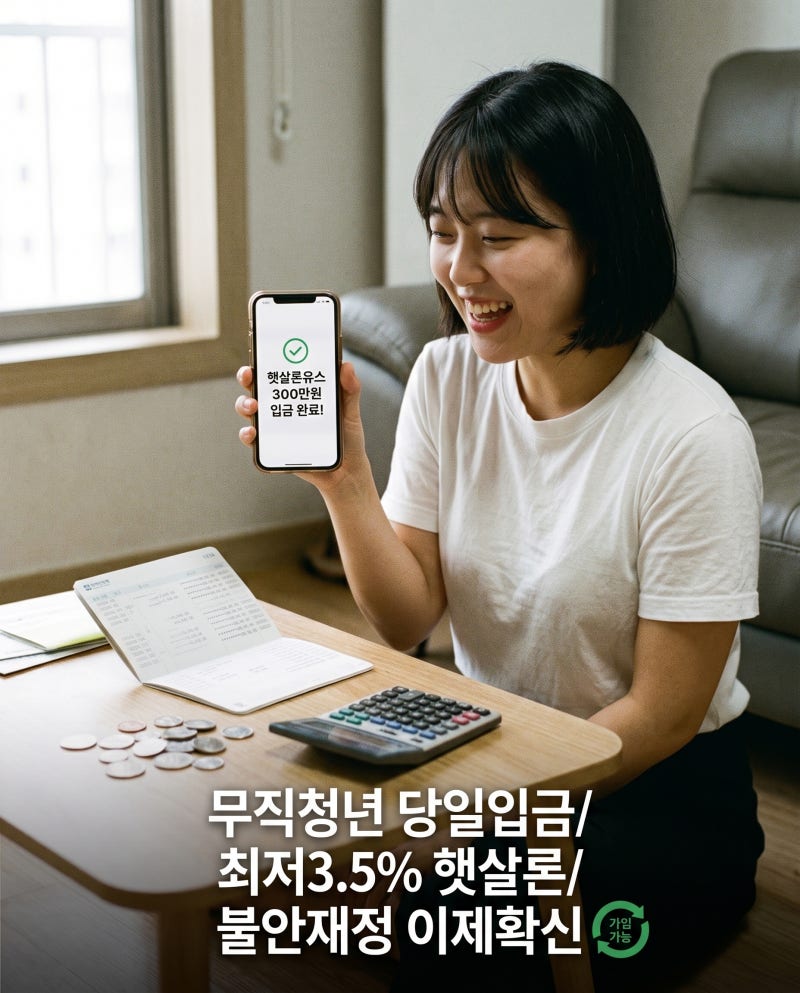 햇살론유스 신청 방법 및 무직자 승인 후기 (취준생 300만 원 연 3.5% 저금리 당일 입금 꿀팁)