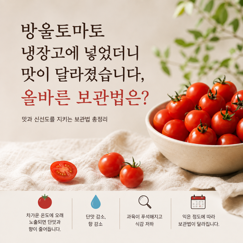 방울토마토 냉장고에 넣었더니 맛이 달라졌습니다, 올바른 보관법은?