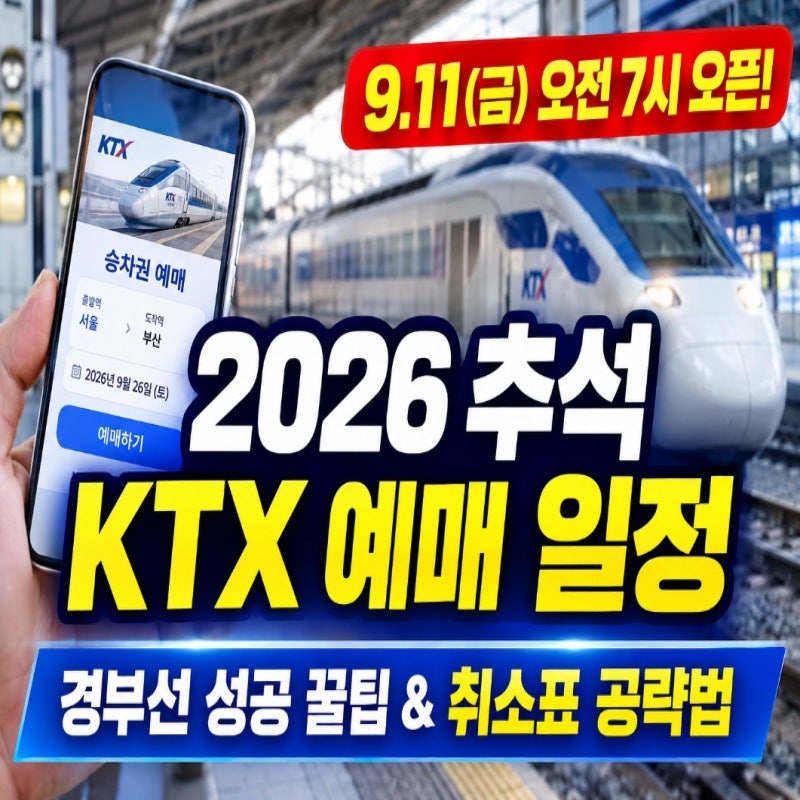 2026 추석 경부선 KTX 예매 일정·매진시간·대안노선 확보