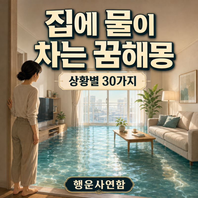 집에 물이 차는 꿈해몽 상황별 30가지｜방·거실·화장실에 물이 들어오는 꿈의 의미