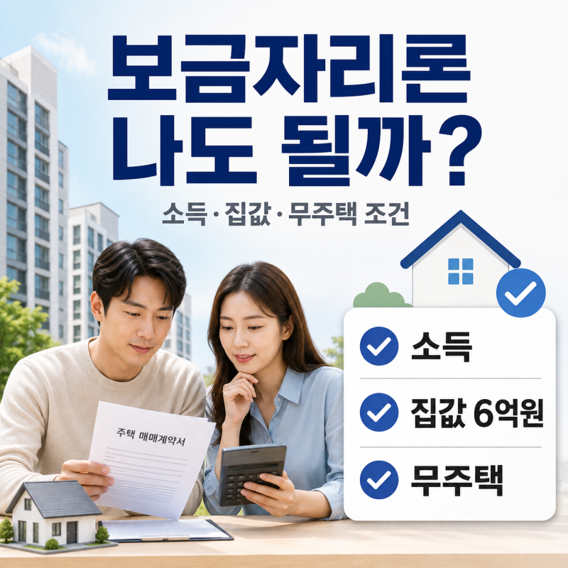 보금자리론 나도 받을 수 있을까? 소득·집값·무주택 조건 총정리