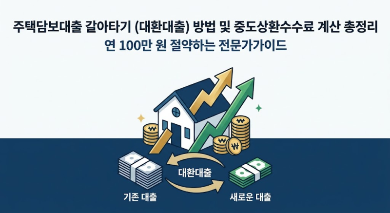 [상반기 모기지 대란] 주택담보대출 갈아타기(대환대출) 절차 및 중도상환수수료 계산 총정....