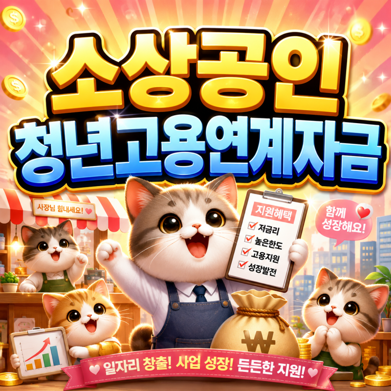 2026 소상공인청년고용연계자금 최대 7000만원 금리우대 최대 0.8%p 2년 거치!