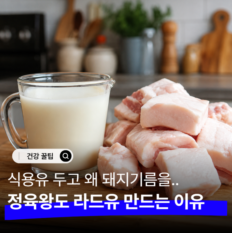 "정육왕은 왜 힘들게 라드유를 만들까?" 돼지기름 라드 효능 5가지와 집에서 간단히 만들기