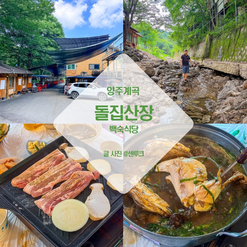 장흥 양주계곡 백숙식당 돌집산장 계곡 식당