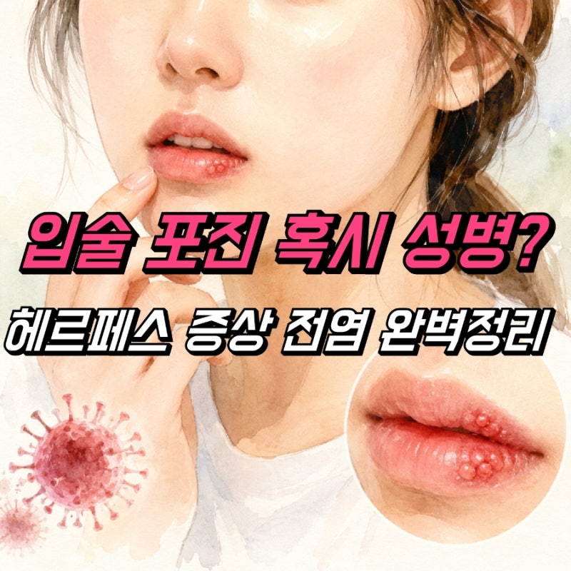 입술 헤르페스 증상, 포진 물집 수포 성병 아니야