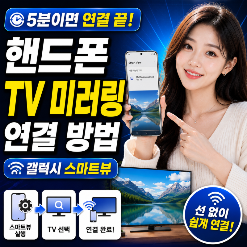 핸드폰 TV 미러링 갤럭시 스마트뷰 연결 방법