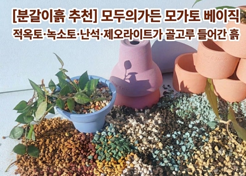 분갈이흙 추천 모두의가든 모가토 베이직｜적옥토·녹소토·난석·제오라이트가 골고루 들어....