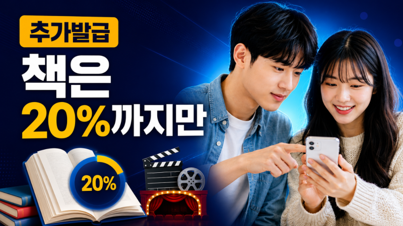 2026 청년문화예술패스 추가발급, 책도 되지만 전액은 안 된다? 20% 한도 확인