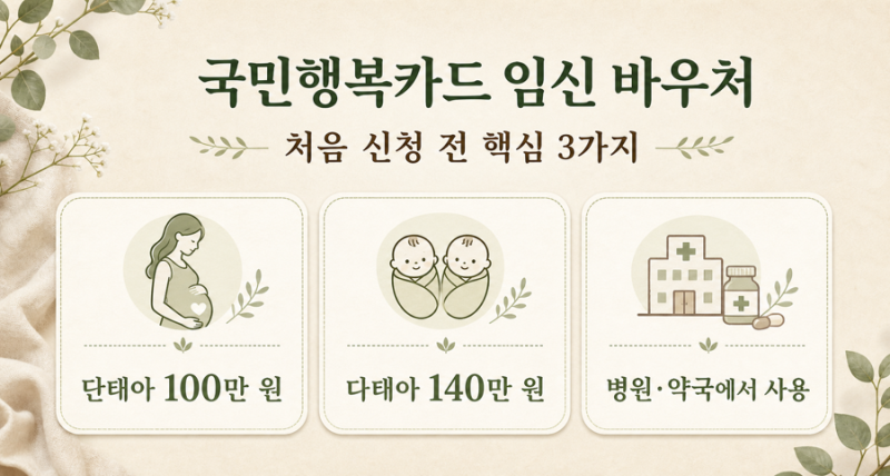 국민행복카드 임신 바우처 신청 전 확인할 것, 금액과 사용처 정리