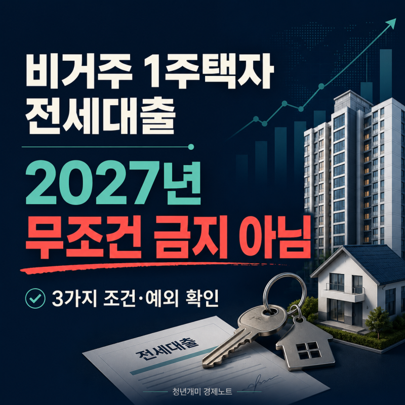 비거주 1주택자 전세대출, 2027년 무조건 막히나? 3가지 조건·예외 정리