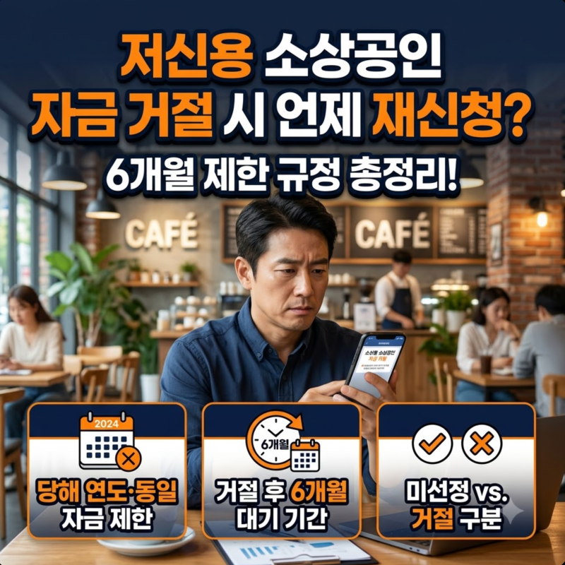신용취약소상공인자금 부결되면 재신청 언제? 6개월 제한 확인